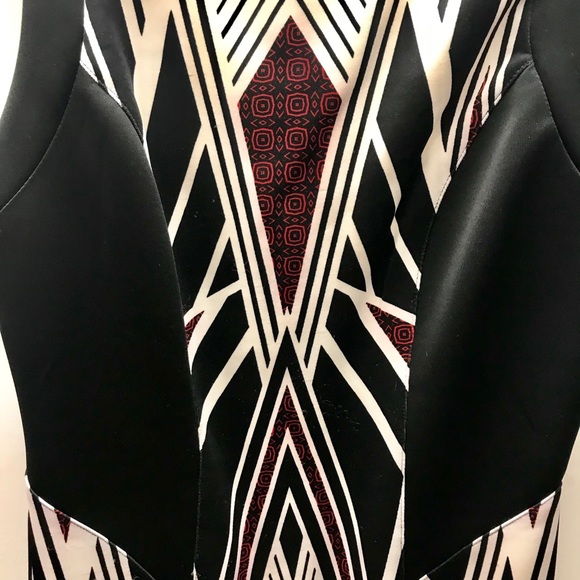 Long Massimo Maroon, White, Black Fitted XS Dress - Picture 2 of 4